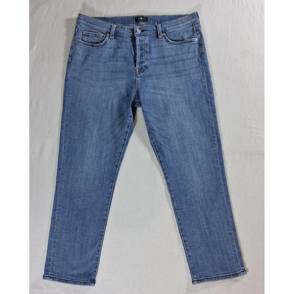 7 For All Mankind Josefina Womens Boyfriend Jeans Size 32 Blue Straight Leg